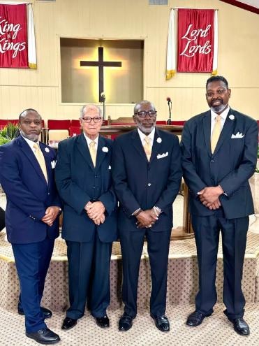 Deacon Board members Marlon Dismuke, Chester Watson, Frederick A. Cox Sr., and James Ford